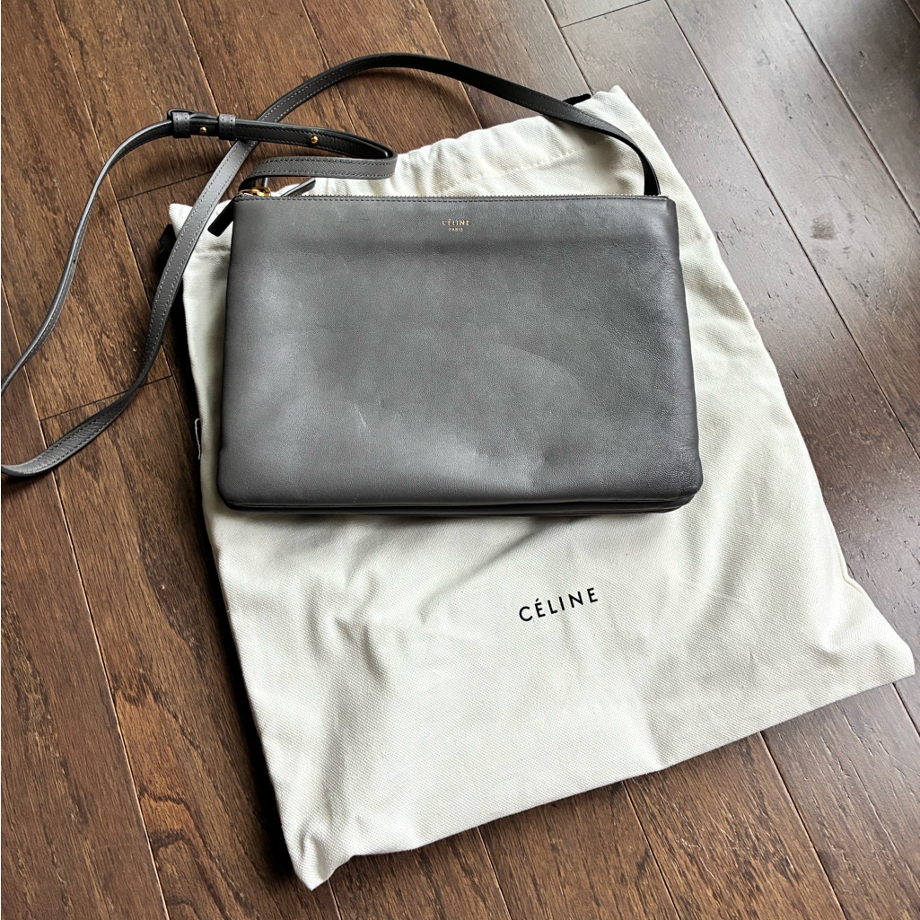 Celine Lambskin Small Trio Crossbody Bag